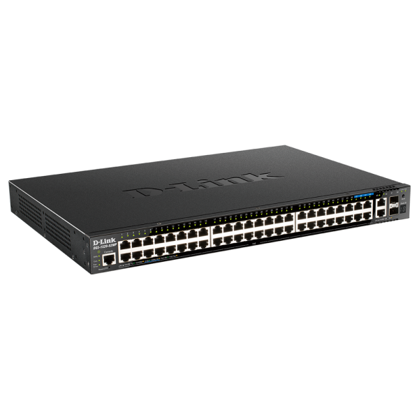 D-Link DGS-1520-52MP switch di rete Gestito L3 Gigabit Ethernet [10/100/1000] Supporto Power over Ethernet [PoE] 1U Nero (D-Link DGS 1520-52MP - Switch - L3 - smart - 44 x 10/100/1000 [PoE+] + 4 x 2.5GBase-T [PoE+] + 2 x 10 Gigabit Ethernet + 2 x 10 ...