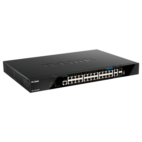 D-Link DGS-1520-28MP switch di rete Gestito L3 Gigabit Ethernet [10/100/1000] Supporto Power over Ethernet [PoE] 1U Nero (20-PORT GIGABIT SMARTPRO SWITCH - POE+ 4 PORTS 2.5GBASE-T POE)D-linkDGS-1520-28MP