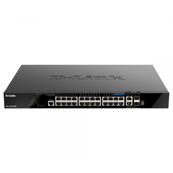 D-Link DGS-1520-28MP switch di rete Gestito L3 Gigabit Ethernet [10/100/1000] Supporto Power over Ethernet [PoE] 1U Nero (20-PORT GIGABIT SMARTPRO SWITCH - POE+ 4 PORTS 2.5GBASE-T POE)D-linkDGS-1520-28MP
