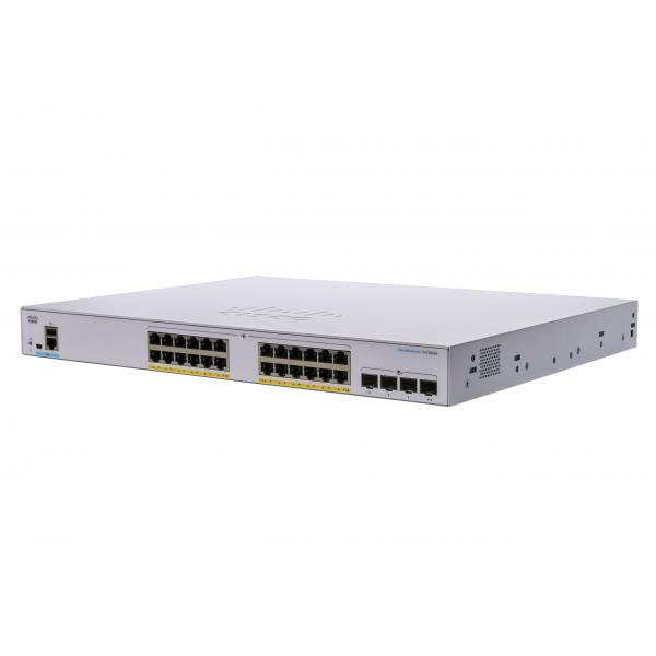 Cisco CBS350-24FP-4G-UK switch di rete Gestito L2/L3 Gigabit Ethernet [10/100/1000] Supporto Power over Ethernet [PoE] Argento (Cisco Business 350 Series 350-24FP-4G - Switch - L3 - Managed - 24 x 10/100/1000 [PoE+] + 4 x Gigabit SFP - rack-mountable...