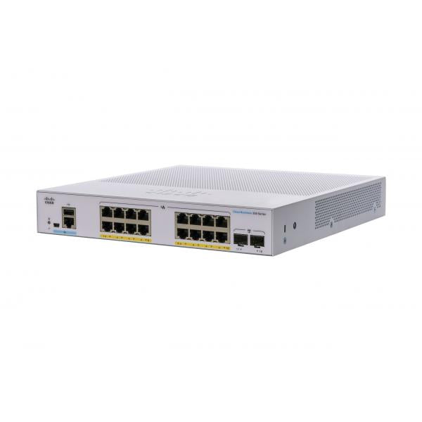 Cisco CBS350 Gestito L3 Gigabit Ethernet [10/100/1000] Supporto Power over Ethernet [PoE] Desktop Nero, Grigio (Cisco Business 350 Series CBS350-16FP-2G - Switch - L3 - Managed - 16 x 10/100/1000 [PoE+] + 2 x Gigabit SFP - rack-mountable - PoE+ [240 ...
