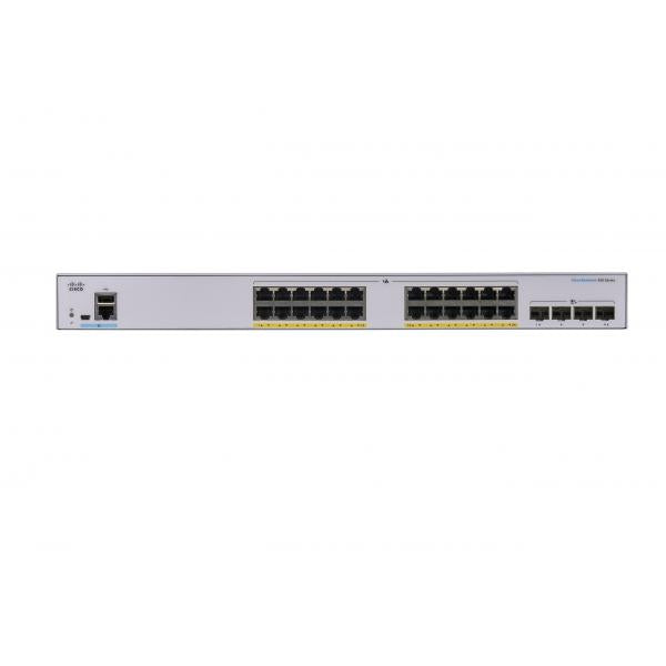 Cisco CBS350-24FP-4X-UK switch di rete Gestito L2/L3 Gigabit Ethernet [10/100/1000] Supporto Power over Ethernet [PoE] Argento (CBS350 Managed 24 port GE Full PoE 4x10G SFP+)Cisco0889728296038CBS350-24FP-4X-UK