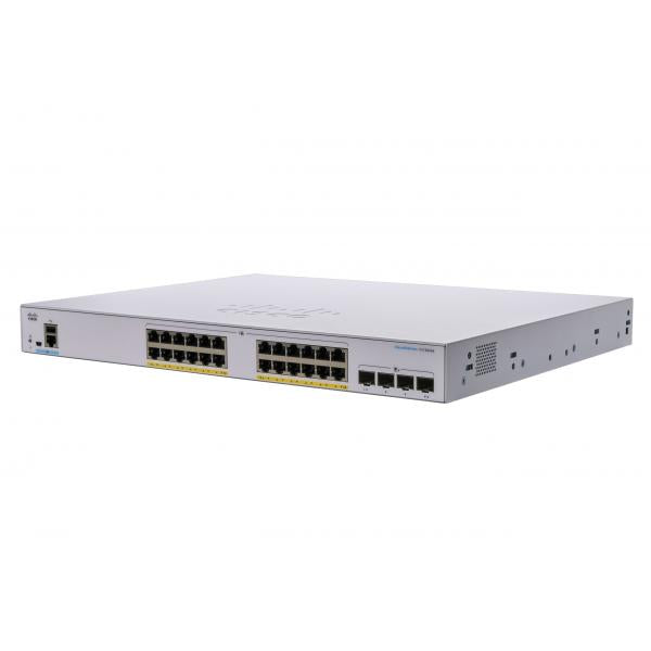 Cisco CBS350-24FP-4X-UK switch di rete Gestito L2/L3 Gigabit Ethernet [10/100/1000] Supporto Power over Ethernet [PoE] Argento (CBS350 Managed 24 port GE Full PoE 4x10G SFP+)Cisco0889728296038CBS350-24FP-4X-UK