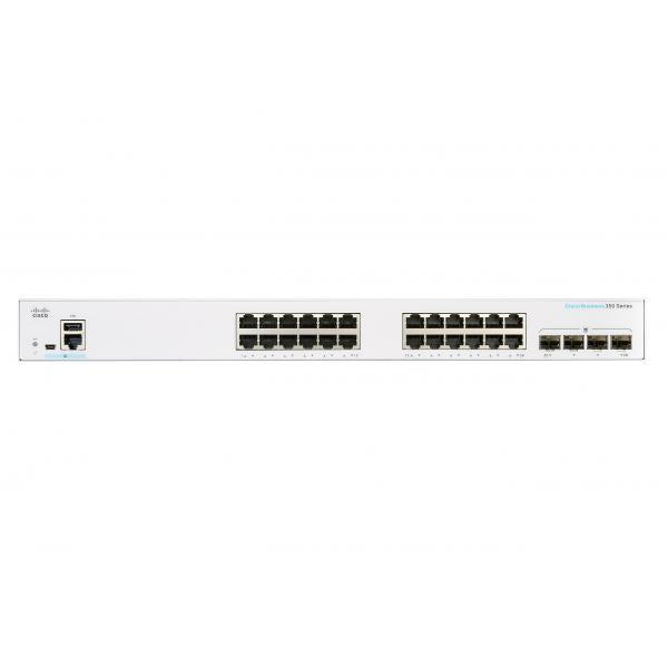 Cisco CBS350 Gestito L3 Gigabit Ethernet [10/100/1000] 1U Grigio (Cisco Business 350 Series 350-24T-4G - Switch - L3 - Managed - 24 x 10/100/1000 + 4 x SFP - rack-mountable)Cisco0889728294034CBS350-24T-4G-UK
