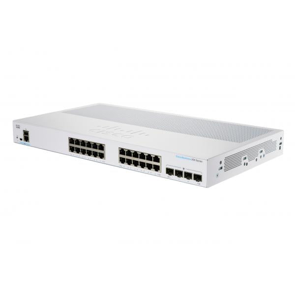 Cisco CBS250 Gestito L3 Gigabit Ethernet [10/100/1000] Supporto Power over Ethernet [PoE] 1U Grigio (Cisco Business 250 Series CBS250-24PP-4G - Switch - L3 - smart - 24 x 10/100/1000 [PoE+] + 4 x Gigabit SFP - rack-mountable - PoE+ [100 W])Cisco08897...