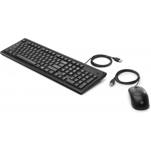 HP Wired Keyboard and Mouse 160 (Wired Combo Keyboard EURO - 160, Full-size [100%], USB, - Mechanical, QWERTY, Black, Mouse included - Warranty: 6M) - Versione UKHp6HD76AA#ABB
