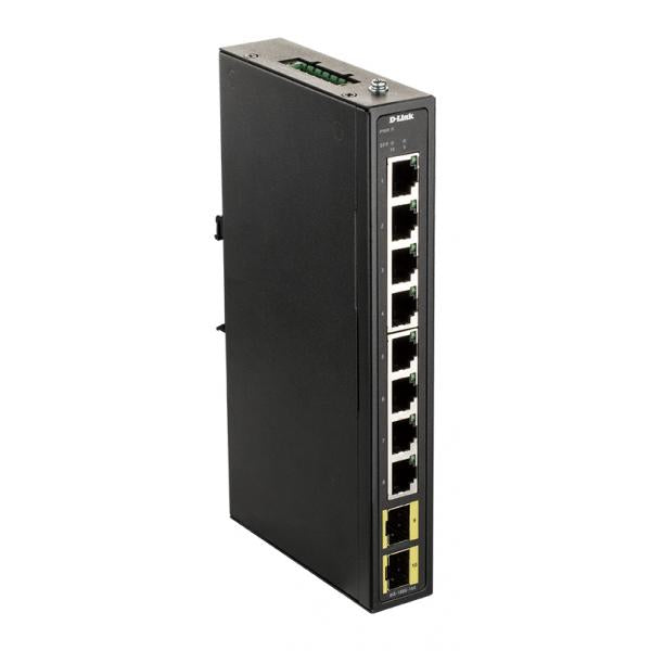D-Link DIS-100G-10S switch di rete Non gestito Gigabit Ethernet [10/100/1000] DIN rail Nero (D-Link DIS 100G-10S - Switch - unmanaged - 8 x 10/100/1000 + 2 x 100/1000 SFP - montabile su rail DIN, montaggio a parete)D-link0790069455612DIS-100G-10S