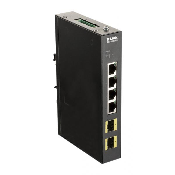 D-Link DIS-100G-6S switch di rete Non gestito Gigabit Ethernet [10/100/1000] DIN rail Nero (D-Link DIS 100G-6S - switch - 4 porte)D-link0790069455629DIS-100G-6S