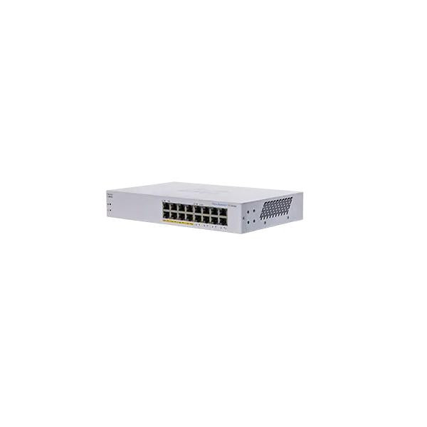 Cisco CBS110 Non gestito L2 Gigabit Ethernet [10/100/1000] Supporto Power over Ethernet [PoE] 1U Grigio (Cisco Business 110 Series 110-16PP - Switch - unmanaged - 8 x 10/100/1000 [PoE] + 8 x 10/100/1000 - montabile su rack, desktop, montaggio a paret...