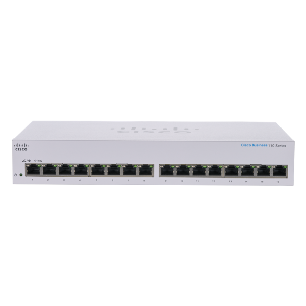 Cisco CBS110 Non gestito L2 Gigabit Ethernet [10/100/1000] Desktop Grigio (Cisco Business 110 Series 110-16T - Switch - unmanaged - 16 x 10/100/1000 - desktop, rack-mountable, wall-mountable)Cisco0889728326391CBS110-16T-UK