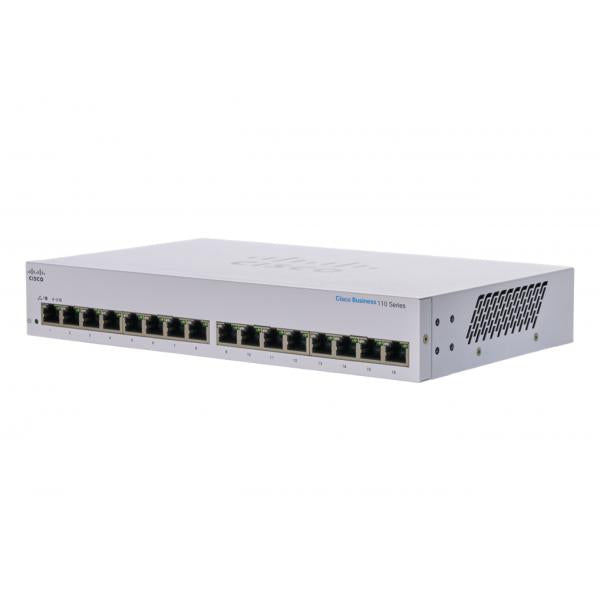 Cisco CBS110 Non gestito L2 Gigabit Ethernet [10/100/1000] Desktop Grigio (Cisco Business 110 Series 110-16T - Switch - unmanaged - 16 x 10/100/1000 - desktop, rack-mountable, wall-mountable)Cisco0889728326391CBS110-16T-UK
