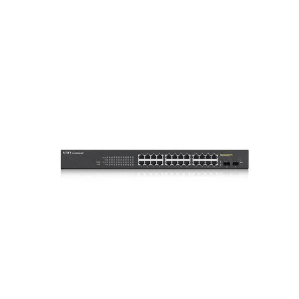 Zyxel GS1900-24HP Gestito Gigabit Ethernet [10/100/1000] 1U Nero (Zyxel GS1900-24HPv2 - Switch - intelligente - 24 x 10/100/1000 [PoE] + 2 x 10/100/1000 - montabile su rack, montaggio a parete - PoE [170 W])Zyxel4718937609505GS190024HPV2-EU0101F