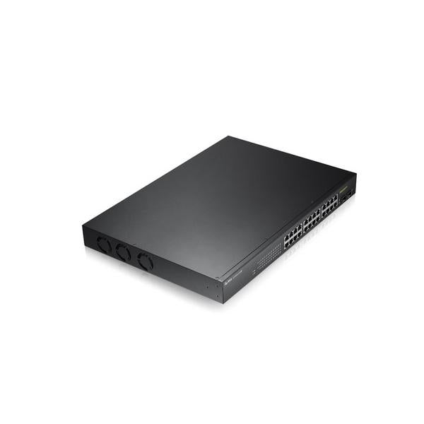 Zyxel GS1900-24HP Gestito Gigabit Ethernet [10/100/1000] 1U Nero (Zyxel GS1900-24HPv2 - Switch - intelligente - 24 x 10/100/1000 [PoE] + 2 x 10/100/1000 - montabile su rack, montaggio a parete - PoE [170 W])Zyxel4718937609505GS190024HPV2-EU0101F