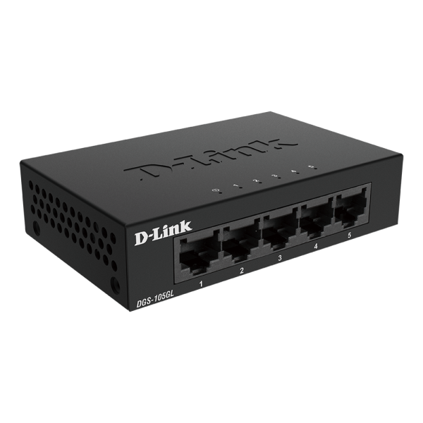 D-Link DGS-105GL/E switch di rete Non gestito Gigabit Ethernet [10/100/1000] Nero (SWITCH 5 PORTS GIGABIT METALLIC - )D-linkDGS-105GL/E