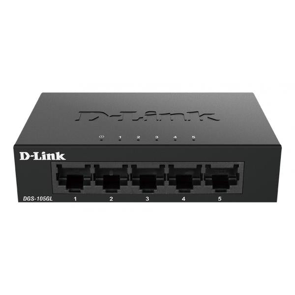 D-Link DGS-105GL/E switch di rete Non gestito Gigabit Ethernet [10/100/1000] Nero (SWITCH 5 PORTS GIGABIT METALLIC - )D-linkDGS-105GL/E