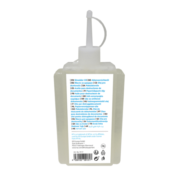 HP 9131 accessorio per tritadocumenti Olio lubrificante 1 pz (HP Shredder Oil 120 ml 9131)Hp9131