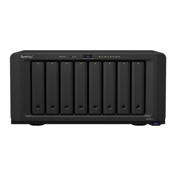 Synology DiskStation DS1821+ server NAS e di archiviazione Tower Ryzen Embedded V1500B 4 GB DDR4 0 TB DiskStation Manager Nero (SYNOLOGY DISK STATION DS1821+,8 BAY)SynologyDS1821+