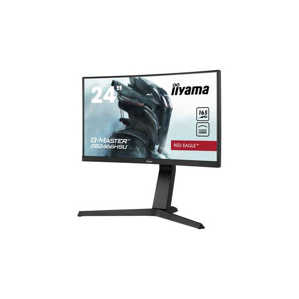 Iiyama G-MASTER Red Eagle LED display 59,9 cm [23.6] 1920 x 1080 Pixel Full HD Nero (iiyama G-Master GB2466HSU-B1 24' 165Hz 1ms 1500R Height Adjust Stand Curved LED Display)Iiyama4948570118144GB2466HSU-B1