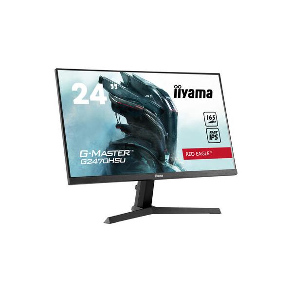 Iiyama G-MASTER Red Eagle LED display 60,5 cm [23.8] 1920 x 1080 Pixel Full HD Nero (iiyama G-MASTER Red Eagle G2470HSU-B1 - Monitor a LED - 24 [23.8 visualizzabile] - 1920 x 1080 Full HD [1080p] @ 165 Hz - Fast IPS - 250 cd/m? - 1100:1 - 0.8 ms - HD...