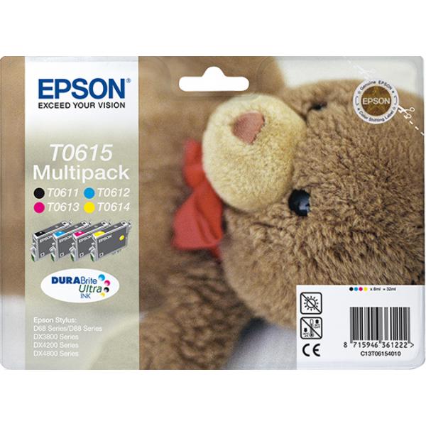 Epson Teddybear Multipack 4 colori (EPSON T0611 2 3 4 QUAD PACK)EpsonC13T06154010