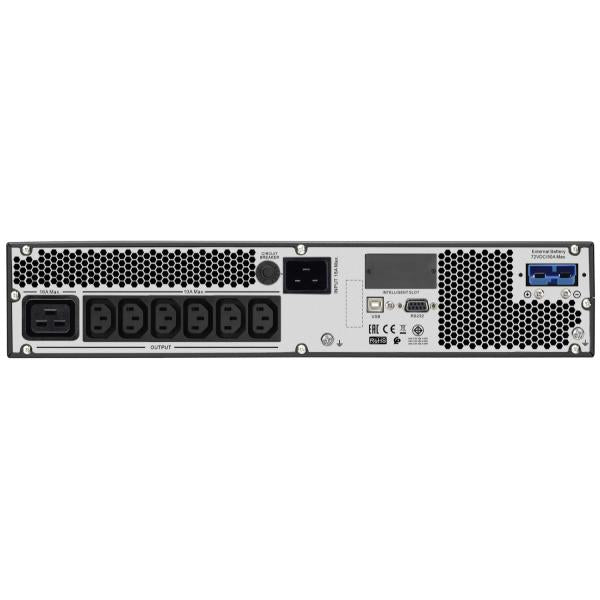 APC SRVPM3KRIL gruppo di continuità [UPS] Doppia conversione [online] 3 kVA 2400 W 7 presa[e] AC (APC Easy UPS SRV SRVPM3KRIL - UPS [montabile in rack] - 230 V c.a. V - 2400 Watt - 3000 VA - senza batterie - RS-232, USB - connettori di uscita 7 - 2U)...