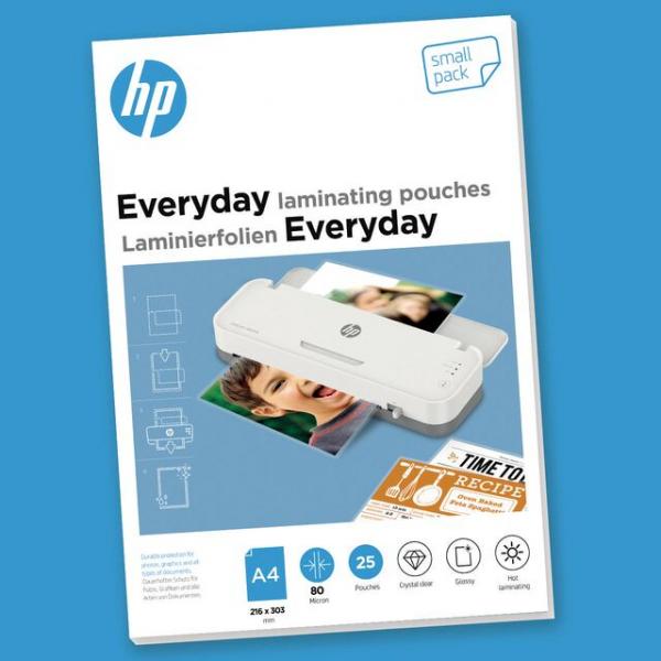 HP 9153 pellicola per plastificatrice 25 pz (HP Everyday Laminating Pouches A4 80 micron [Pack 25] 9153)Hp9153