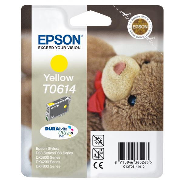 Epson Teddybear Cartuccia Giallo (Ink Yellow 8ml - Pages 250 [ No. T0614 ] - Warranty: 12M)EpsonC13T06144010