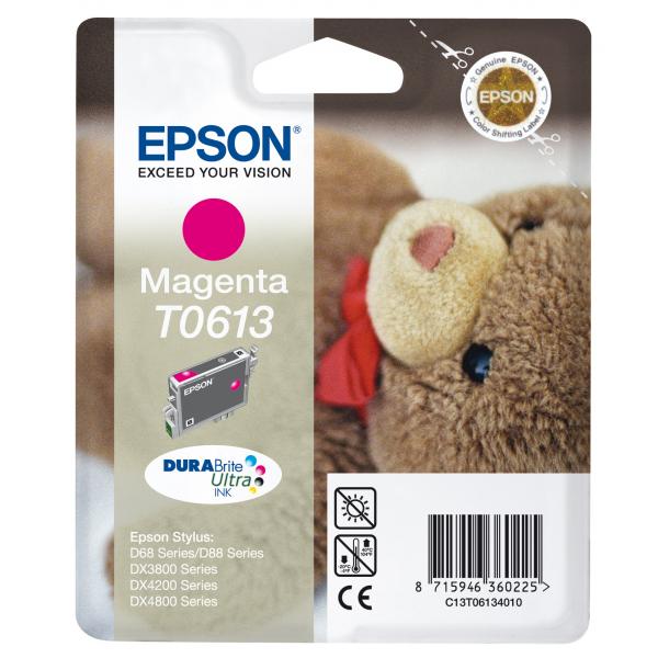 Epson Teddybear Cartuccia Magenta (Ink Magenta 8ml - Pages 250 [ No. T0613 ] - Warranty: 12M)EpsonC13T06134010