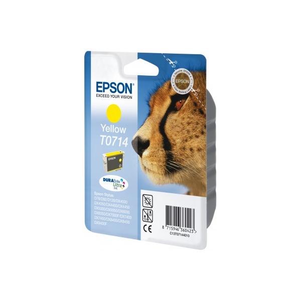 Epson Cheetah Cartuccia di inchiostro Yellow T0714 DURABrite Ultra Ink (Epson T071 Stylus D78/DX4000/DX4050/DX5050/DX6000/DX6050)EpsonC13T07144010