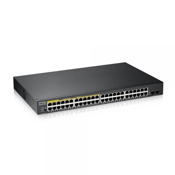 Zyxel GS1900-48HPv2 Gestito L2 Gigabit Ethernet [10/100/1000] Supporto Power over Ethernet [PoE] Nero (Zyxel GS1900 Series GS1900-48HPv2 - Switch - intelligente - 48 x 10/100/1000 [24 PoE+] + 2 x Gigabit SFP [uplink] - montabile su rack, desktop - Po...