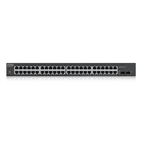 Zyxel GS1900-48HPv2 Gestito L2 Gigabit Ethernet [10/100/1000] Supporto Power over Ethernet [PoE] Nero (Zyxel GS1900 Series GS1900-48HPv2 - Switch - intelligente - 48 x 10/100/1000 [24 PoE+] + 2 x Gigabit SFP [uplink] - montabile su rack, desktop - Po...