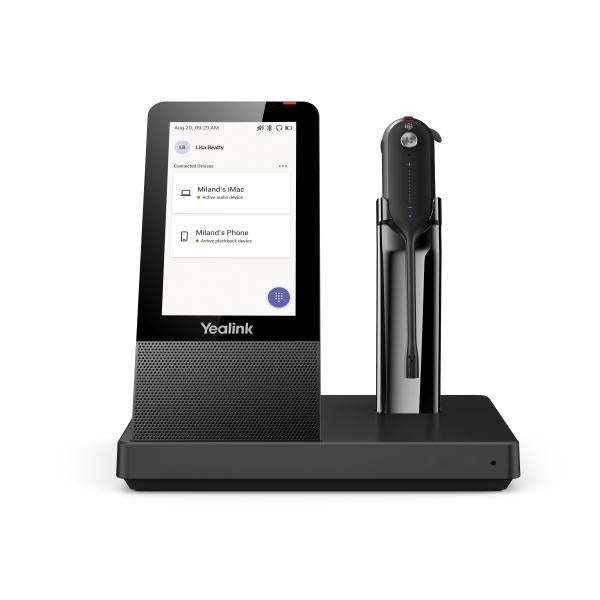 Yealink WH67 UC Auricolare Wireless A clip, A Padiglione, Passanuca Ufficio Bluetooth Base di ricarica Nero (Yealink WH67 X UC Workstation - headse)Yealink1308041