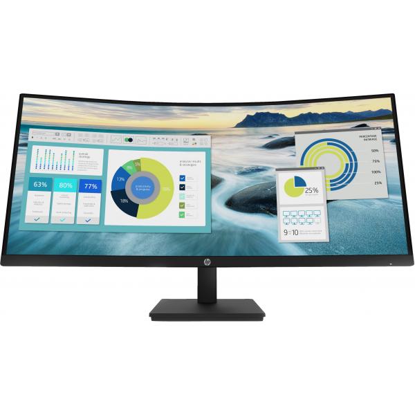 HP P34hc G4 WQHD USB-C Curved Monitor (HP P34hc G4 - P-Series - monitor a LED - curvato - 34 - 3440 x 1440 WQHD @ 60 Hz - VA - 250 cd/m? - 3500:1 - 5 ms - HDMI, DisplayPort, USB-C - altoparlanti - nero)Hp21Y56AA#ABB