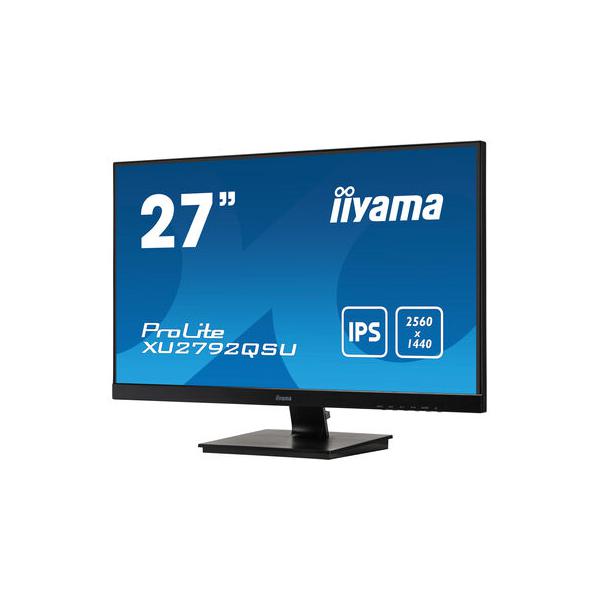 Iiyama ProLite XU2792QSU-B1 Monitor PC 68,6 cm [27] 2560 x 1440 Pixel WQXGA LED Nero (iiyama ProLite XU2792QSU-B1 - LED monitor - 27 - 2560 x 1440 QHD @ 70 Hz - IPS - 350 cd/m - 1000:1 - 5 ms - HDMI, DVI, DisplayPort - speakers - black)Iiyama49485701...