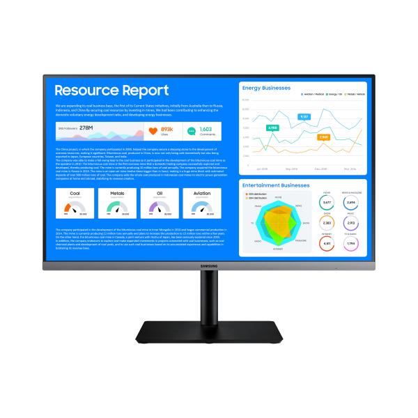 Samsung LS27R650FDUXXU LED display 68,6 cm [27] 1920 x 1080 Pixel Full HD Nero, Grigio (Samsung S27R650FDU - SR65 Series - LED monitor - 27 - 1920 x 1080 Full HD [1080p] @ 75 Hz - IPS - 250 cd/m? - 1000:1 - 5 ms - HDMI, VGA, DisplayPort - dark grey/b...