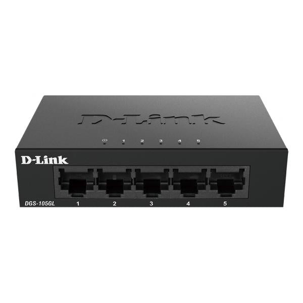 D-Link DGS-105GL/E switch di rete Non gestito Gigabit Ethernet [10/100/1000] Nero (D-Link DGS 105GL - Switch - unmanaged - 5 x 10/100/1000 - desktop)D-linkDGS-105GL