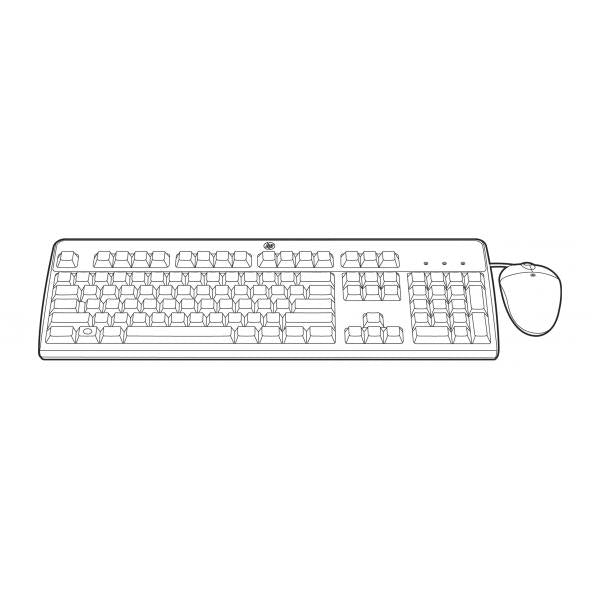 HPE 631344-B21 tastiera Mouse incluso USB QWERTY Inglese UK Nero (HP USB BFR-PVC UK KEYBOARD/MOUS - UK) - Versione UKHpe631344-B21