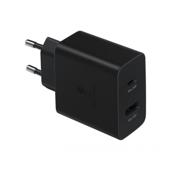 Samsung EP-TA220NBEGEU Caricabatterie per dispositivi mobili Cuffie, Auricolare, Computer portatile, Smartphone, Orologio intelligente, Tablet Nero AC Interno (Common Black 35W Power - Adapter Duo - Warranty: 24M)SamsungEP-TA220NBEGEU