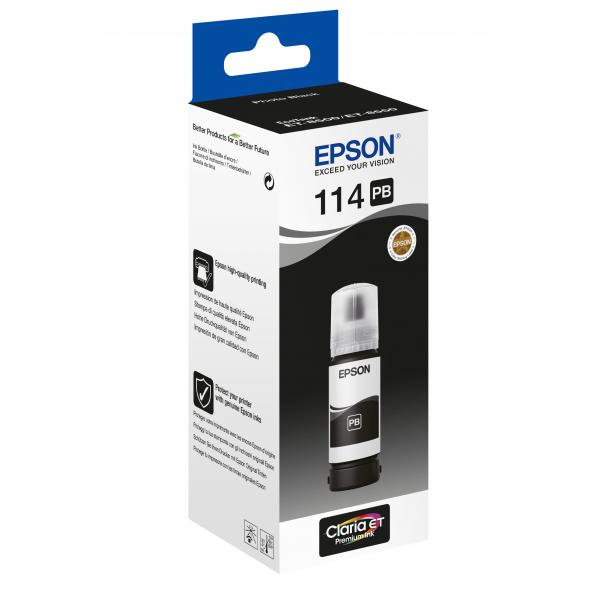 Epson 114 EcoTank Photo Black ink bottle (EPSON 114 PHOTO BLACK INK ET-8500 ET-8600)EpsonC13T07B140