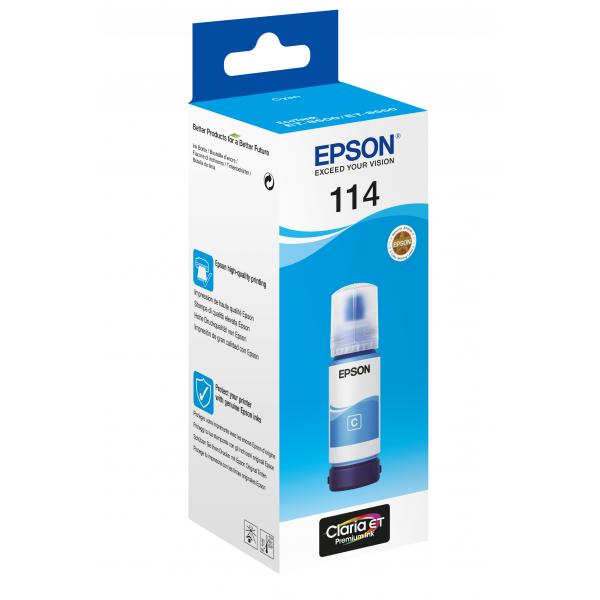 Epson 114 EcoTank Cyan ink bottle (114 ECOTANK CYAN INK BOTTLE)EpsonC13T07B240
