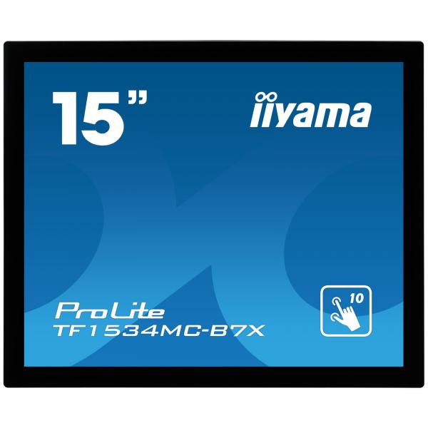 Iiyama TF1534MC-B7X monitor POS 38,1 cm [15] 1024 x 768 Pixel XGA Touch screen (15 ProLite TF1534MC-B7X Touch Screen Monitor - 15 Black LED Touchscreen Monitor VGA DisplayPort and HDMI)Iiyama4948570118380TF1534MC-B7X