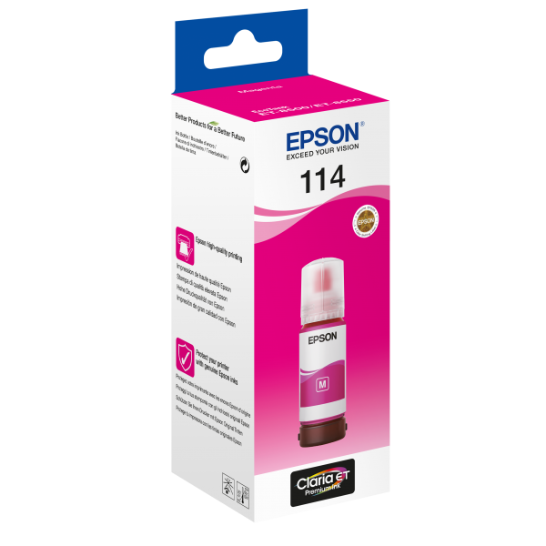 Epson 114 EcoTank Magenta ink bottle (Epson 114 - 70 ml - magenta - originale - ricarica inchiostro - per EcoTank ET-8500, ET-8550)EpsonC13T07B340
