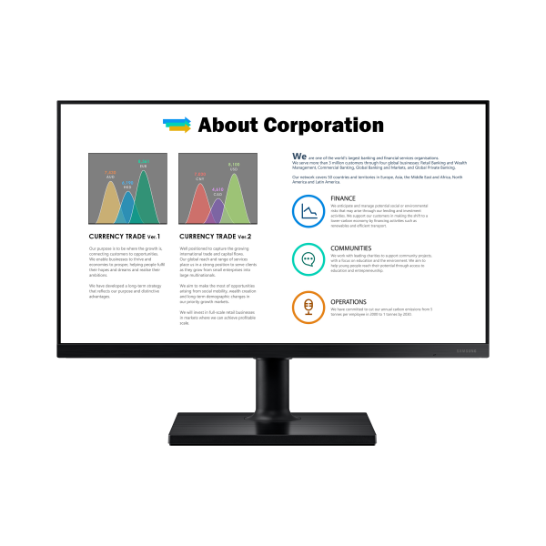 Samsung T45F Monitor PC 61 cm [24] 1920 x 1080 Pixel Full HD LCD Nero (T45F Series 24 Full HD - Monitor Black F24T450FQR, 61 - cm [24], 1920 x 1080 pixels, Full HD, 5 ms, Black - Warranty: 12M)SamsungLF24T450FQRXEN