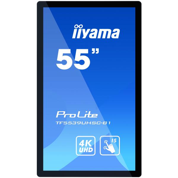 Iiyama ProLite TF5539UHSC-B1AG Monitor PC 139,7 cm [55] 3840 x 2160 Pixel 4K Ultra HD LED Touch screen Multi utente Nero (iiyama ProLite TF5539UHSC-B1AG 55' Open Frame IPS 15pt PCAP IPS 4K Touch Screen with Anti Glare)IiyamaTF5539UHSC-B1AG