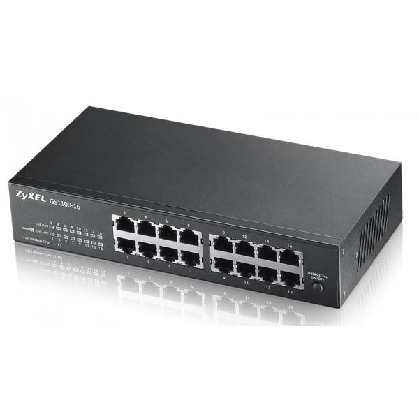 Zyxel GS1100-16 Non gestito Gigabit Ethernet [10/100/1000] (Zyxel GS-1100-16 V3 - Switch - 16 x 10/100/1000 - desktop, montabile su rack)Zyxel4718937614066GS1100-16-EU0103F