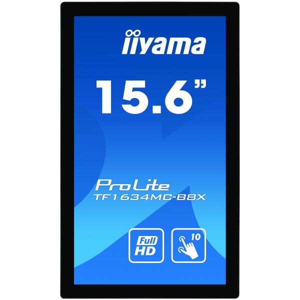 Iiyama ProLite TF1634MC-B8X Monitor PC 39,6 cm [15.6] 1920 x 1080 Pixel Full HD LED Touch screen Multi utente Nero (iiyama ProLite TF1634MC-B8X 15.6' Capacitive Touch Screen Display)Iiyama4948570118342TF1634MC-B8X