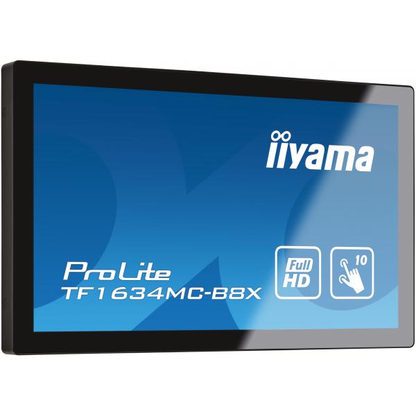 Iiyama ProLite TF1634MC-B8X Monitor PC 39,6 cm [15.6] 1920 x 1080 Pixel Full HD LED Touch screen Multi utente Nero (15.6 TF1634MC-B8X Touch Screen Monitor - 15.6 Black LED Touchscreen Monitor Full HD VGA DisplayPort and HDMI)IiyamaTF1634MC-B8X