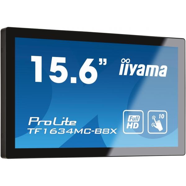 Iiyama ProLite TF1634MC-B8X Monitor PC 39,6 cm [15.6] 1920 x 1080 Pixel Full HD LED Touch screen Multi utente Nero (iiyama - 15.6' PCAP 10 Touch Screen)Iiyama4948570118342TF1634MC-B8X