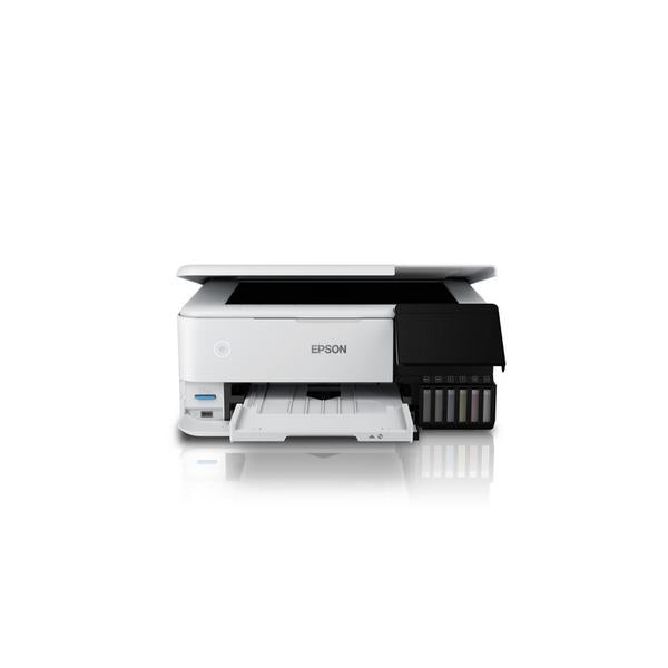Epson EcoTank ET-8500 Ad inchiostro A4 5760 x 1440 DPI 32 ppm Wi-Fi (Epson EcoTank ET-8500 ET 8500 ET8500 - Multifunction printer - colour - ink-jet - refillable - A4/Letter [media] - up to 16 ppm [printing] - USB, LAN, USB host, Wi-Fi[ac] - white)Ep...