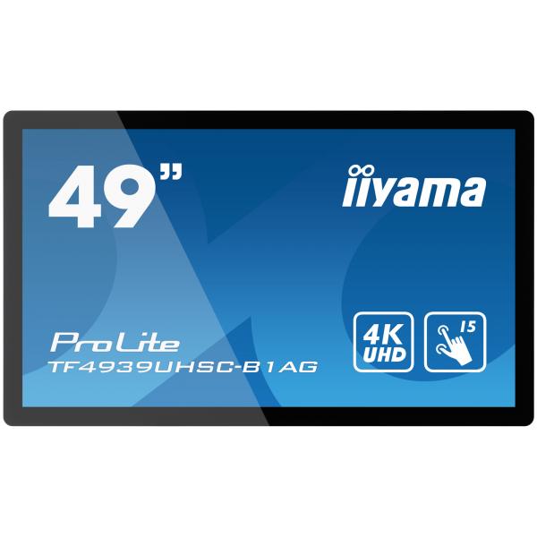 Iiyama ProLite TF4939UHSC-B1AG Monitor PC 124,5 cm [49] 3840 x 2160 Pixel 4K Ultra HD LED Touch screen Multi utente Nero (49 PCAP Anti-glare Bezel - Free 15-Points Touch Screen, - 3840x2160 [4K], IPS panel, 24/7 operation - Warranty: 36M)IiyamaTF4939...